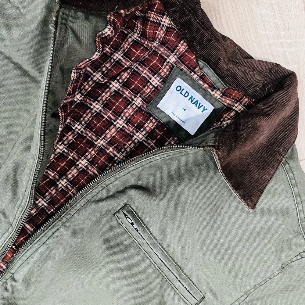 Men’s Medium Old Navy Army Green Zip-Front Field Jacket - Picture 3 of 3